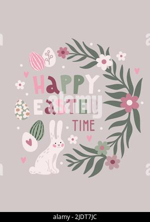 Happy easter poster 2 Stock Vector