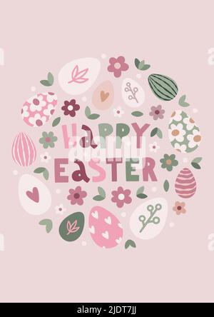 Happy easter poster Stock Vector