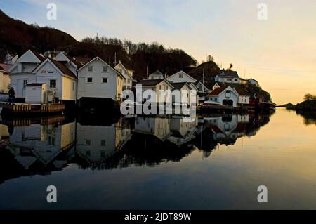 Rasvåg is a local village on the eastern part of the island of Hidra.  The village was founded during the times of sail-ships 250 years ago and the ol Stock Photo