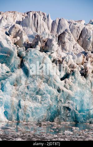 Details of the impressive King's Glacier in King's Fjord, western Spitsbergen, Svalbard. Stock Photo