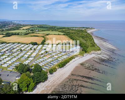 Aerial views of St Mary's Well Bay Stock Photo