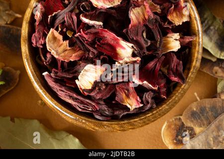 Dry Organic Jamaica Flower Hibiscus Stock Photo