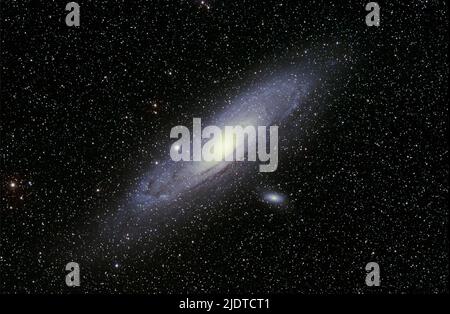 The spiral galaxy Messier 31 in the contstellation Andromeda. Stock Photo