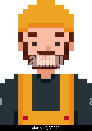 pixel video game character with cap vector illustration Stock Vector ...