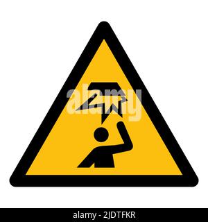 Beware Overhead Obstacles Symbol Isolate On White Background,Vector Illustration EPS.10 Stock Vector
