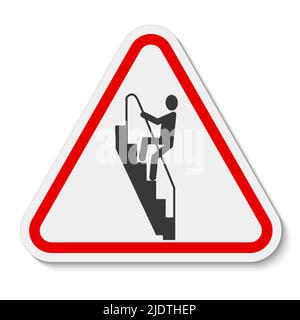 Caution Walk Down Stairs Backwards Sign Stock Vector