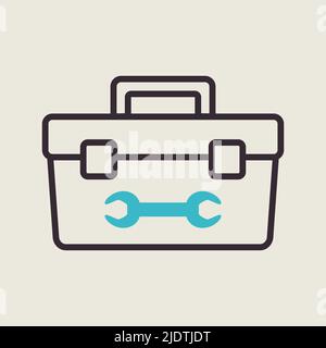 Tolbox vector flat icon. Construction, repair and building. Graph symbol for your web site design, logo, app, UI Stock Vector