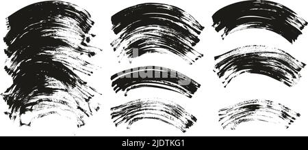 Flat Fan Brush Regular Curved Background High Detail Abstract Vector Background Set Stock Vector