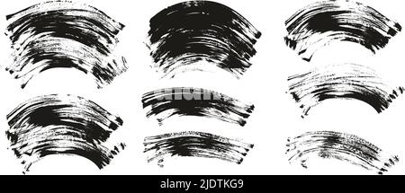 Flat Fan Brush Regular Curved Background High Detail Abstract Vector Background Set Stock Vector