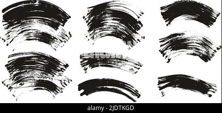 Flat Fan Brush Regular Curved Background High Detail Abstract Vector Background Set Stock Vector