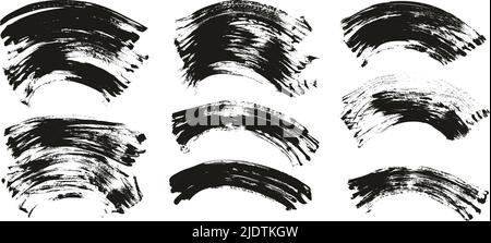 Flat Fan Brush Regular Curved Background High Detail Abstract Vector Background Set Stock Vector