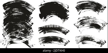 Flat Fan Brush Regular Curved Background High Detail Abstract Vector Background Set Stock Vector