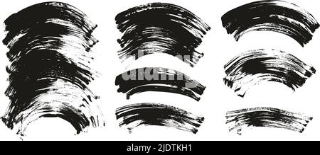 Flat Fan Brush Regular Curved Background High Detail Abstract Vector Background Set Stock Vector