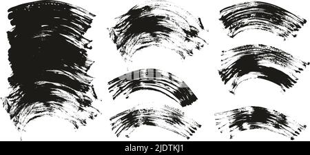 Flat Fan Brush Regular Curved Background High Detail Abstract Vector Background Set Stock Vector
