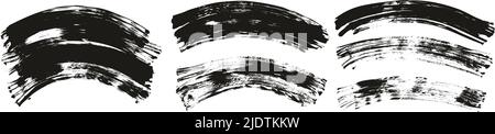Flat Fan Brush Regular Curved Background High Detail Abstract Vector Background Set Stock Vector