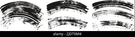 Flat Fan Brush Regular Curved Background High Detail Abstract Vector Background Set Stock Vector