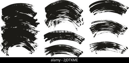 Flat Fan Brush Regular Curved Background High Detail Abstract Vector Background Set Stock Vector