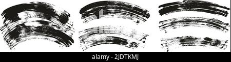 Flat Fan Brush Regular Curved Background High Detail Abstract Vector Background Set Stock Vector