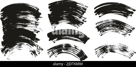 Flat Fan Brush Regular Curved Background High Detail Abstract Vector Background Set Stock Vector