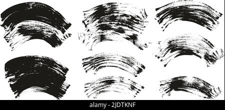 Flat Fan Brush Regular Curved Background High Detail Abstract Vector Background Set Stock Vector