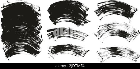 Flat Fan Brush Regular Curved Background High Detail Abstract Vector Background Set Stock Vector