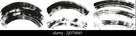 Flat Fan Brush Regular Curved Background High Detail Abstract Vector Background Set Stock Vector