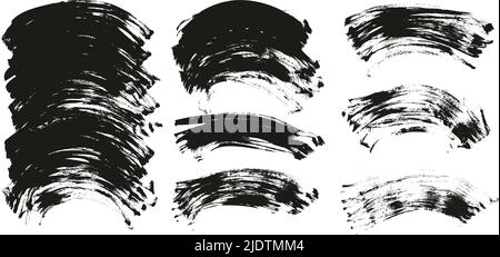 Flat Fan Brush Regular Curved Background High Detail Abstract Vector Background Set Stock Vector