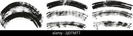 Flat Fan Brush Regular Curved Background High Detail Abstract Vector Background Set Stock Vector