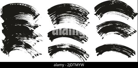 Flat Fan Brush Regular Curved Background High Detail Abstract Vector Background Set Stock Vector
