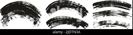 Flat Fan Brush Regular Curved Background High Detail Abstract Vector Background Set Stock Vector