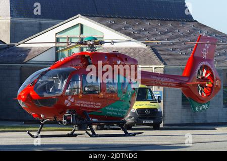 Wales Air Ambulance Airbus Helicopters H145, G-WROL, Stock Photo