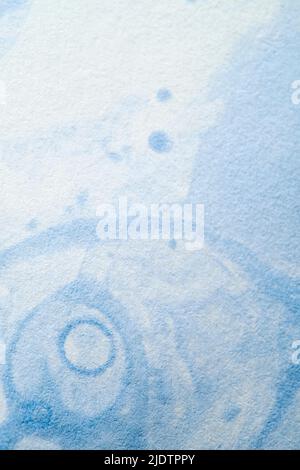 Blue monochromatic abstract background, paper painted with a natural, organic, artistic design in different shades of color. Vertical composition with Stock Photo