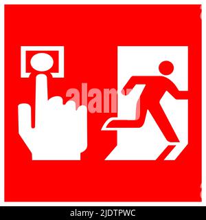 Fire Alarm Call Point Symbol Sign Isolate On White Background,Vector Illustration EPS.10 Stock Vector