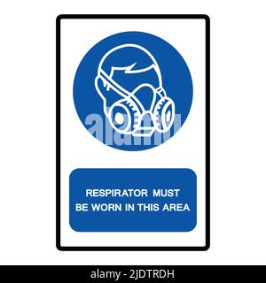 Respirator Must Be Worn In This Area Symbol Sign Isolate on White Background,Vector Illustration Stock Vector