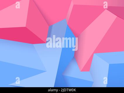Abstract background with realistic colorful cubes. Trendy 3D background with wall of shapes. Stock Vector