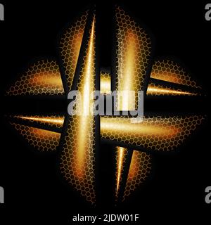 Black and yellow vector background with abstract triangular elements. Vector illustration Stock Vector