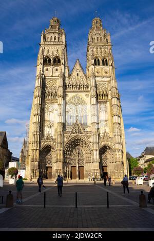 Saint Gatien's Cathedral in Tours, Indre-et-Loire, France. Stock Photo