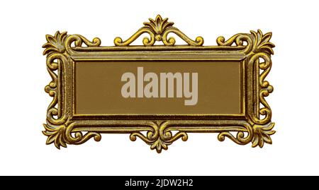 Metal plate with frame and grunge texture for your text.With Clipping path isolated on white Stock Photo