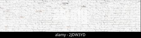 Panoramic white brick wall can be used as a background texture Stock Photo