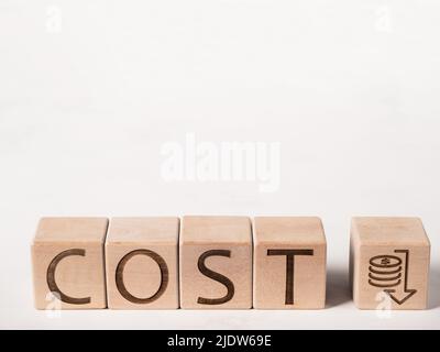 Word on wood blocks as cost or expense concept Stock Photo