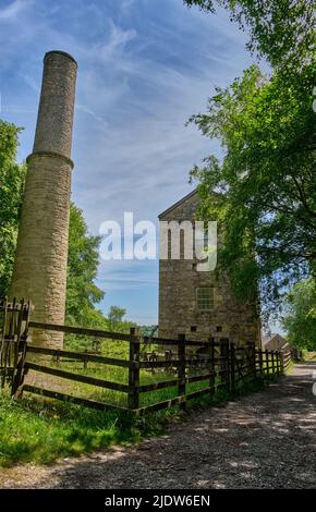 Meadow Shaft Lead Mine Pumping Engine House, Minera Lead Mines Country Park, Minera, Wrexham, Wales Stock Photo