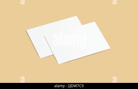 Business Card Minimal Mockup Template Post Card Flyer Banner Office Presentation Advertisement Stock Vector
