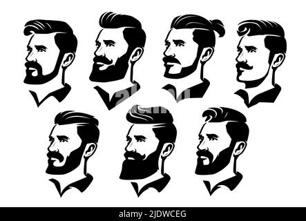 Different Hipster Style Haircuts, Glasses, Beard, Mustache, Bowtie And Hats  Collection. Man Faces Avatar Creator. Create Your Own Hipster Icons For  Social Media Or Web Site Royalty Free SVG, Cliparts, Vectors, and