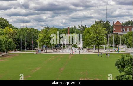 Knoxville,Tennessee, USA - May 28, 2022: Scenes around the 10 acre World Fair park downtown Knowville  It was the last successful World's Fair held in Stock Photo