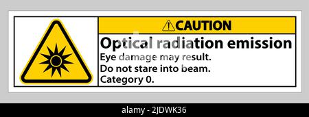 Caution Sign Optical radiation emission Symbol Sign Isolate on White Background Stock Vector