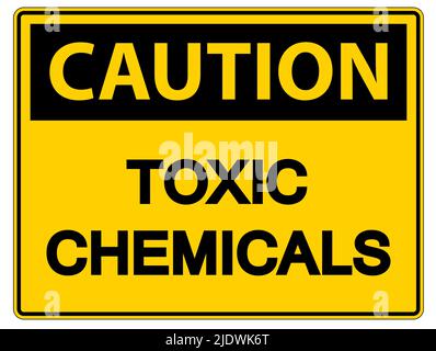 Caution Toxic Chemicals Symbol Sign On White Background Stock Vector