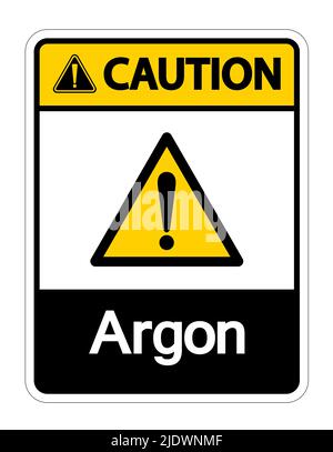 Caution Argon Symbol Sign Isolate On White Background,Vector Illustration Stock Vector