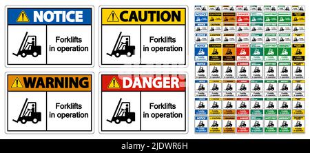 forklifts in operation Symbol Sign Isolate on transparent Background,Vector Illustration Stock Vector