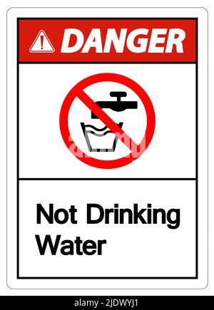 Caution Not Drinking Water Sign Stock Vector