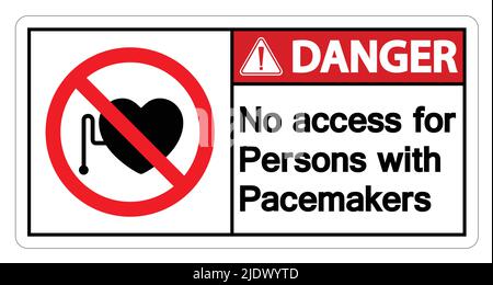 Danger No Access For Persons With Pacemaker Symbol Sign Isolate On White Background,Vector Illustration Stock Vector